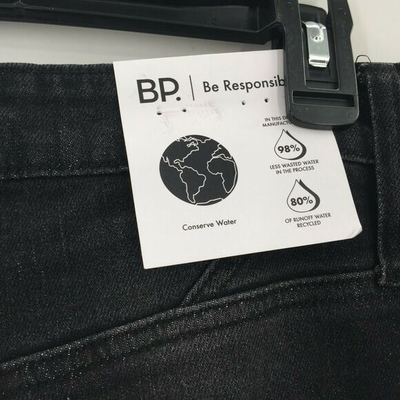 Nordstrom BP. Skinny Jeans High Rise Dark Wash Five Pockets Solid Black 20W - Picture 4 of 6